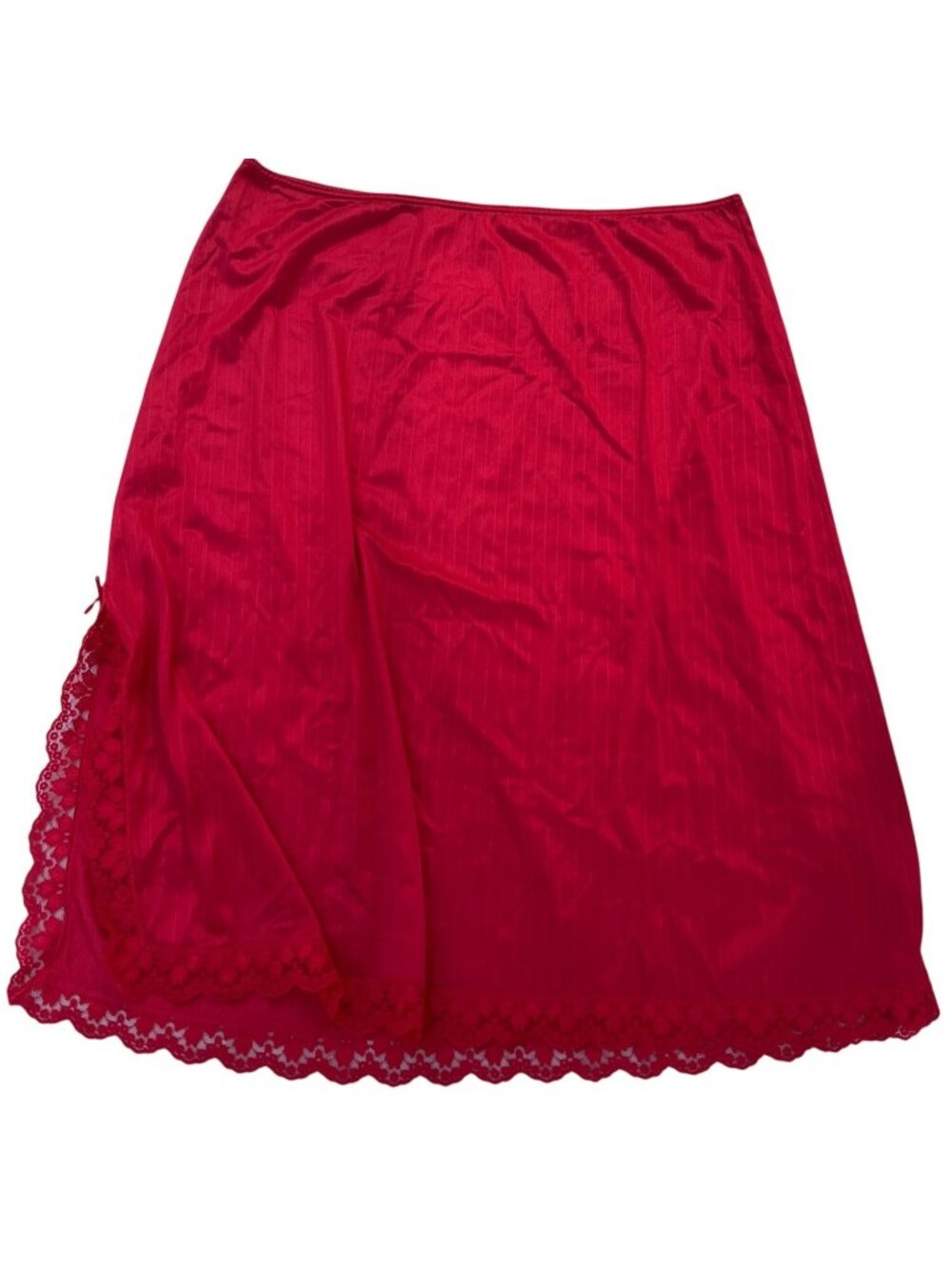 Warners Red Crystal Lace Half Slip Medium Size 25" Length Nylon Lace Hem 21p